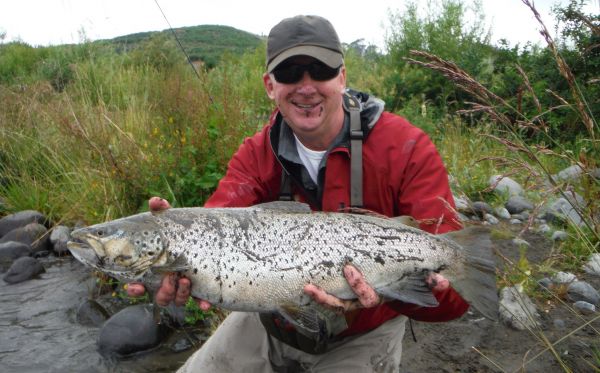 Geoff still shaking after landing his first Tongarrio brown.