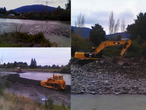 .The left hand fork almost completely closed off. Forcing all of the flow temporarily down the righthand side. In the distance you can just make out a dusting of snow on Pihanga.