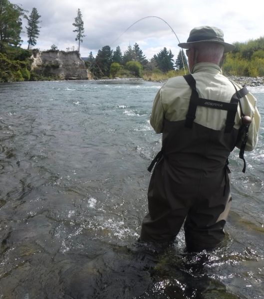 Bill hanging on tight to a rainbow he hooked on Tuesday afternoon above the Fan.
