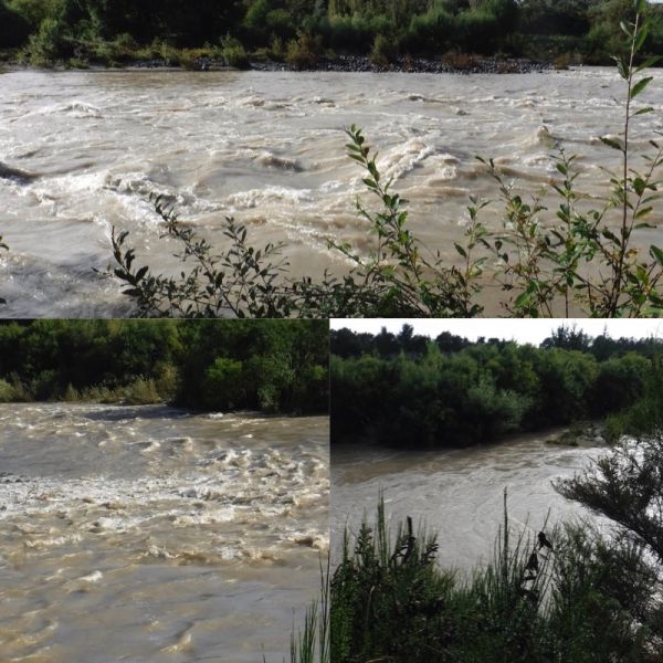 It had already dropped to 200 cumecs when these shots were taken and should be fishable later this afternoon.